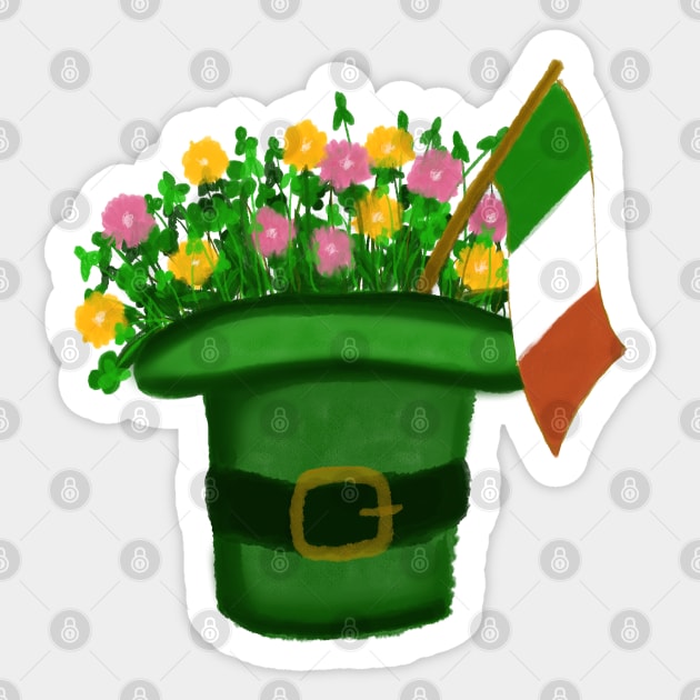 St. Patrick’s Day Hat With Flowers Sticker by Blue Moon Barn